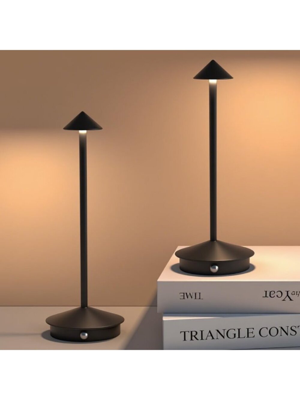 2 Pack Rechargeable Cordless LED Table Lamps - Portable Touch Control, 3 Color